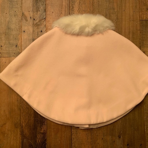Janie & Jack FAUX FUR COLLAR CAPE - Picture 2 of 5